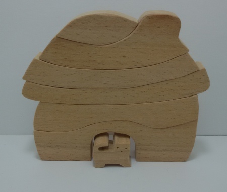 Ahşap Hobbit Ev Kedili Puzzle1
