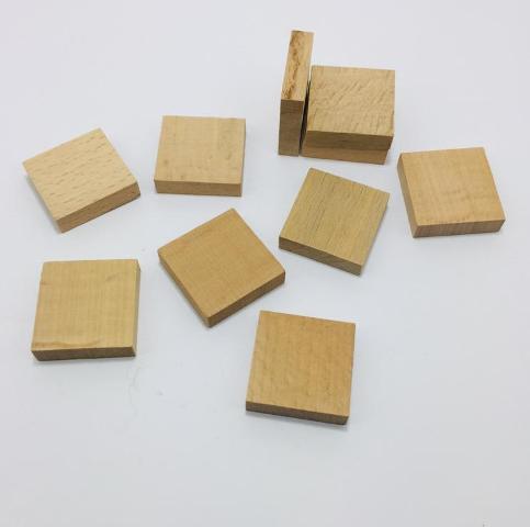 Ahşap Geometrik Şekiller Kare 3 x 3 cm 10 Adet