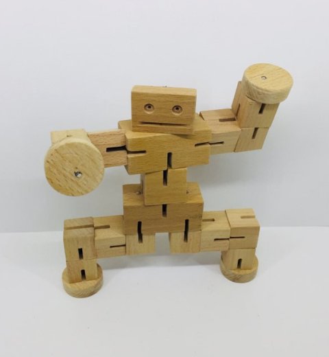 Ahşap Transformers Robot Naturel