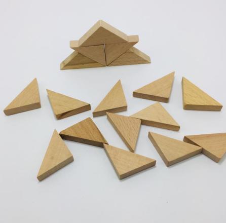 Ahşap Geometrik Şekiller Üçgen 3x3x4 cm 10 Adet
